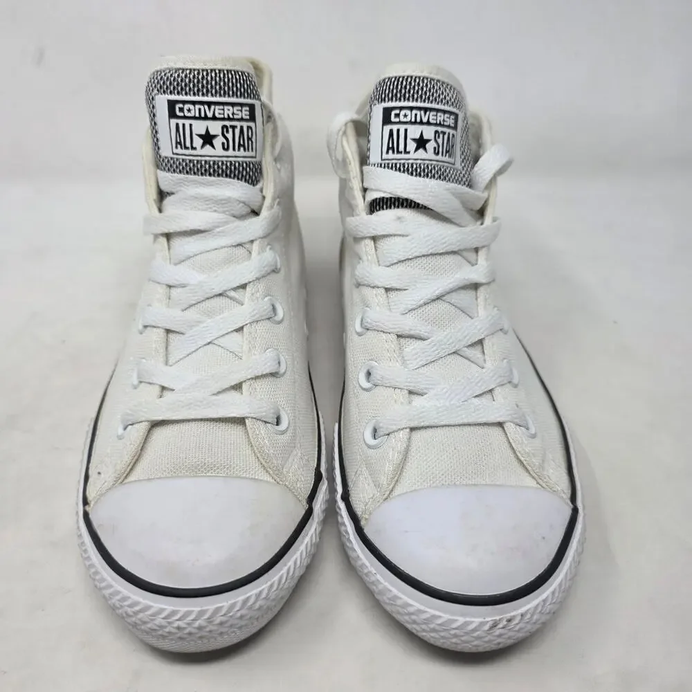 Converse Chuck Taylor All Star Mid White Canvas Sneakers Youth 5